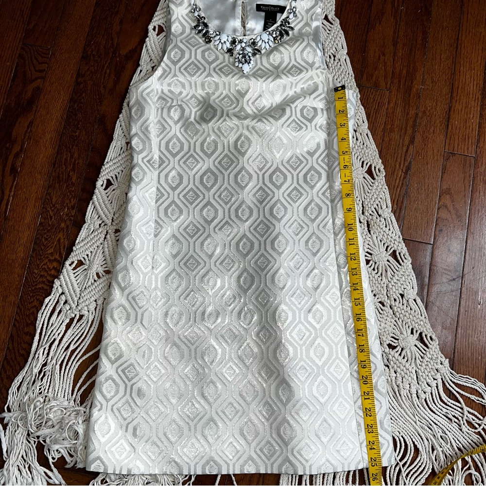 White House Black Market | Sparkling Sleeveless Shift Dress - Picture 4 of 7